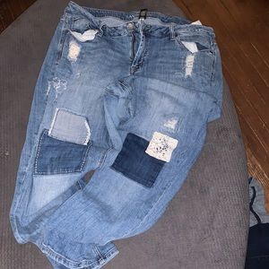 Lane Bryant patchwork jeans